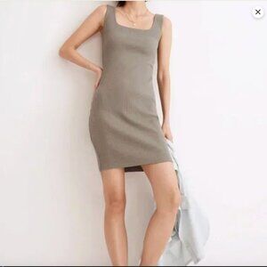 Madewell Ribbed Scoop-Neck Tank Midi Dress – Sage Green – Size XXS – Like New